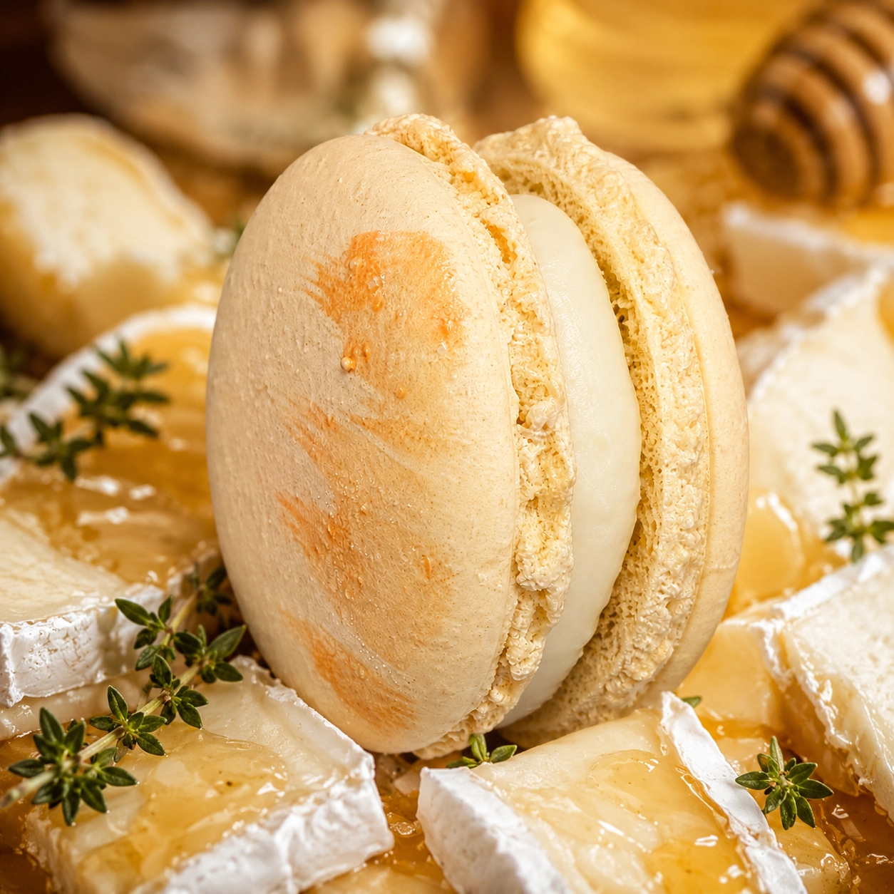 Macaron Brânză de capră și miere